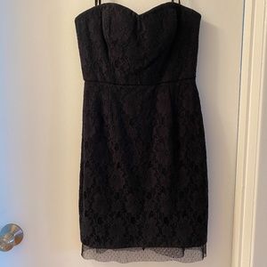 BCBGMAXAZRIA Strapless Black Dress with Lace Detailing